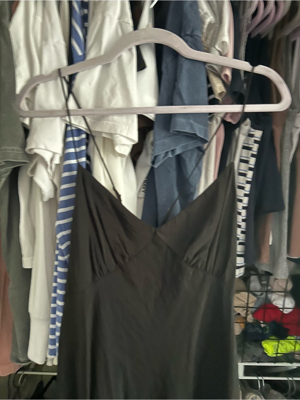 Madewell Black Slip Midi Dress - Picture 2 of 4